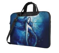 Blue Mermaid Laptop Bag 14 inch Business Briefcase for Men Women Water Resistant Laptop Shoulder Bag