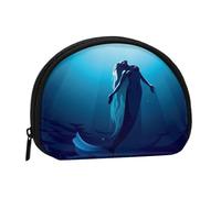 Blue Mermaid Prints Coin Purse for Women Cute Small Change Wallet Mini Coin Purses Pouch with Zipper