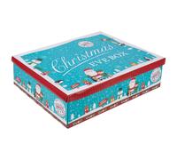 Blue Merry Christmas Eve Box Delivery Santa Gift Box with Lid