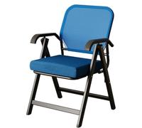 Blue Mesh Folding Office Armrests Bounce Back Chairs for Meetings, Recept, and Training Rooms