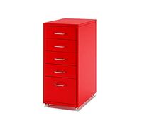 Blue Metal Filing Cabinet on Wheels, 6 Spacious Drawers for Colorful Office Storage, Stylish & Durable Organizer for Home & Office Use