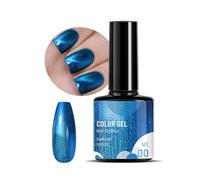 Blue Metal Nail Polish, Blue Shell Thread Holographic Soak Off UV LED Varnish, Shimmering Metallic Shining Sparkling Long Lasting, DIY Art Manicure at Home, Gift for Women & Girls