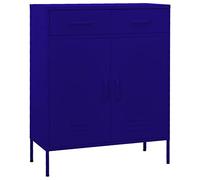Blue Metal Storage Cabinet 80 x 35 x 101.5 cm Adjustable Shelves & Smooth Ball-Bearing Drawers Perfect for Home Office & Garage nization