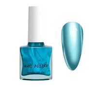 Blue Metallic Nail Polish, Chrome Blue Nail Varnish Mirror Effect, Quick Dry Nail Polish No UV Needed, Long Lasting Chip Resistant Metallic Nail Varnish for Women