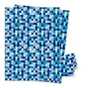 Blue Micro Pixels Wrapping Paper Computer Gaming Inspired - 2 Sheets of Giftwrap and Tags - 70x50cm - By Jonathan Glick - Birthday, Father's Day or any occasion