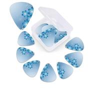 Blue Mini Flower Swirl Guitar Picks 12 Pack with Organizer Box, 0.46 0.71 0.96 mm Includes Thin Medium Heavy Thickness,Abstract Guitar Pick Plectrums for Electric Guitar Ukulele Bass