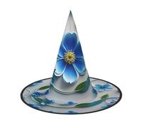 Blue Mini Flower Swirl Halloween Witch Hats 2 Pcs, Witches Hat Mens Womens Floating Hats Costume Accessories Indoor Outdoor Halloween Decorations For Porch Yard Indoor Outdoor Decor Party Supplies