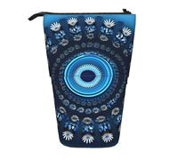 Blue Mini Flower Swirl Print Standing Pencil Case Telescopic Pencil Bag Pop Up Pencil Pouch Pen Pouch Makeup Cosmetics Bag