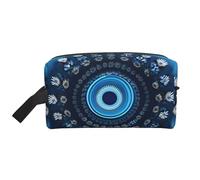Blue Mini Flower Swirl Print Toiletry Bag for Women Men Travel Makeup Bag Large Capacity Cosmetic Storage Bag Pouch