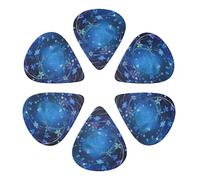 Blue Mini Flower Swirl Printed Guitar Picks -6 Pcs Guitar Picks Plectrum,Guitar Accessories,Electric Guitar Pick, Bass & Ukulele 0.71mm