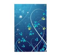 Blue Mini Flower Swirl Prints Wooden Jigsaw Puzzle 300-Piece in Plastic Box, 26x38 CM Eco-Friendly Educational Puzzle for Family Fun & Adult Relaxation