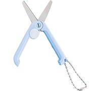 Blue Mini Folding Scissors Portable Foldable Travel Scissors Paper Cutter Pocket Paper Rope Craft Shredder Scissors Stationery Push-Pull Office Supplies