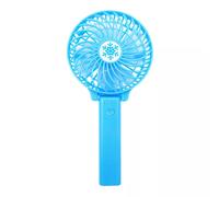 (Blue) Mini Hand Held Fan Portable Folding Desk Fan Cooler Cooling USB Rechargeable Fan