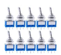 Blue Mini MTS-103 3-Pin SPDT ON-OFF-ON 6A 125VAC Miniature Toggle Switches 10pcs/5pcs(5PCS)