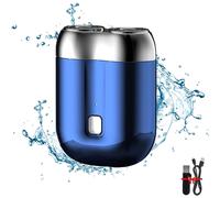 (Blue) Mini Shaver,Jacooba Electric Razor,New Model Mini Dual-Head Electric Shaver for Men, Portable Waterproof Electric Razor,Rechargeable Travel Razors