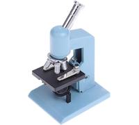Blue Miniature Microscope, Plastic Dollhouse Mini Laboratory Tool for Dollhouse Science STEM Scene, DIY Doll House Kit for 1:12 Scale Dollhouse Decor Dollhouse Accessories
