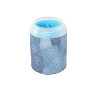Blue Minimalist Lions Art Reusable Pet Paw Cleaner Cup with Silicone Brush Soft Essential For All Pets Owners for Medium to Large Dogs