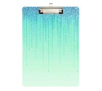 Blue Mint Green Glitter Sparkling delivery clipboard Transparent for Nursing Student Trade Quest Size 9 x 12 Silver