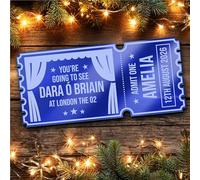 Blue Mirror Acrylic Ticket Any Comedy Comedian Theatre Show Personalised Any Text Voucher | Custom Surprise Reveal Voucher Ticket | Announcement Greeting Card | Note Card