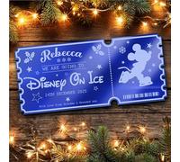 Blue Mirror Acrylic Ticket Show Theatre Kids Day Out Personalised Any Text Voucher | Custom Surprise Reveal Voucher Ticket | Announcement Greeting Card | Note Card