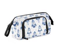 Blue Missiles Pencil Case Organizer Large Capacity Hard Shell Pencil Case with Compartment for Girls Cosmetics estuches para lapices de ninos