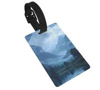 Blue Mist Print 5pcs Luggage Tags for Suitcases,Cute Suitcase Tag Identifiers for Baggage Tag for Cruise Airport Travel PVC