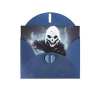 Blue MJHKXLJ Ghost swarm Prints Pearlized Greeting Card - Envelope Included - Perfect for Christmas, Birthdays, Valentines, Weddings, and More