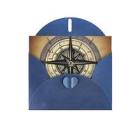 Blue MJHKXLJ Law of the Compass sea Prints Pearlized Greeting Card - Envelope Included - Perfect for Christmas, Birthdays, Valentines, Weddings, and More