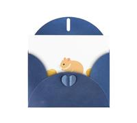 Blue MJHKXLJ Little hamster loves to eat potatoes Prints Pearlized Greeting Card - Envelope Included - Perfect for Christmas, Birthdays, Valentines, Weddings, and More