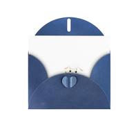 Blue MJHKXLJ Little lamb eating vegetable salad Prints Pearlized Greeting Card - Envelope Included - Perfect for Christmas, Birthdays, Valentines, Weddings, and More
