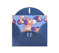 Blue MJHKXLJ rabbit holding the ball Prints Pearlized Greeting Card - Envelope Included - Perfect for Christmas, Birthdays, Valentines, Weddings, and More