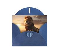 Blue MJHKXLJ The Lion King Prints Pearlized Greeting Card - Envelope Included - Perfect for Christmas, Birthdays, Valentines, Weddings, and More