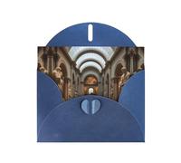 Blue MJHKXLJ The Metropolitan Museum of Art in New York Prints Pearlized Greeting Card - Envelope Included - Perfect for Christmas, Birthdays, Valentines, Weddings, and More