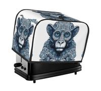 Blue Monkey Pattern Toaster Cover 2 Slice, Waterproof Bread Machine Covers with Pockets Universal Size Kitchen Small Appliance Cover with Handle, Dust and Fingerprint Protection