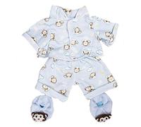 Blue Monkey PJs Pyjamas with Slippers 8" (20cm) Teddy Bear Clothes Outfit