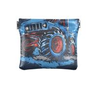 Blue Monster Truck Squeeze Coin Purse Pouch Change Holder PU Leather Mini Wallet Coin Pocket for Women Girls Men