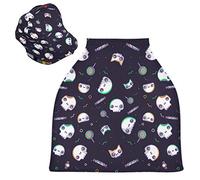 Blue Monsters Ghost Skull Stretchy Baby Car Seat Cover,Canopy Nursing Covers,Soft Breathable Windproof Scarf Changepad for Winter Infant Breastfeeding Boys