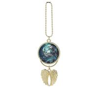 Blue Moon Car Hanging Pendant, Zinc Alloy Rearview Mirror Charms - Relieve Visual Fatigue, Vintage Keychain Pendant, Lucky Car Interior Hanging Decoration, Golden-Style