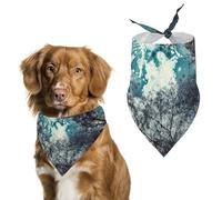 Blue Moon Dog Bandanas for Feeding Grooming, Triangle Pet Bibs Washable Pets Scarf for Cats & Dogs