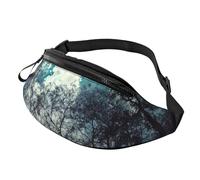 blue moon Fanny Pack for Men Women, Waterproof Sports Waist Bag Fashion Belt Bag Crossbody Bags Hip Bum Bag with Adjustable Strap Large Sling Bag Purse for Travel Hiking