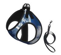 Blue Moon Print Dog Harness,Pet Leash Vest,Adjustable And Reflective Vest,For Small To Medium Dogs