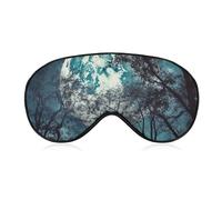 Blue Moon Sleep Mask for Women Men, Soft Eye Mask with Adjustable Strap for Sleeping, Light Blocking Travel Blindfold for Nap Comfortable Eye Cover for Home Office