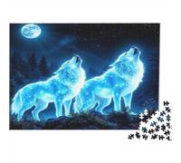Blue Moon Wolves Puzzles for Adults 1000 Pieces with No Puzzle Dust Jig Saws As Difficult Puzzles for Tabletop Games And Digital Detox 38x26cm/1000pcs