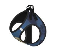 Blue Moon04 Print Dog Harness Adjustable Walk Puppy Harnesses Leash Clips Pet Harnesses Training Pet Vest