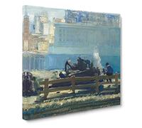 Blue Morning by George Bellows Canvas Print | Gallery Wrapped 30mm Frame Wall Art | 20x20 inches | Ready to Hang | Modern Picture | Living Room Bedroom Lounge Office