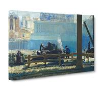 Blue Morning By George Bellows Canvas Print | Gallery Wrapped 30mm Frame Wall Art | 24x16 inches | Ready to Hang | Classic Picture | Living Room Bedroom Lounge Office