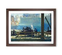 Blue Morning By George Bellows Classic Painting Framed Wall Art Print, Ready to Hang Picture for Living Room Bedroom Home Office Décor, Walnut A2 (64 x 46 cm)