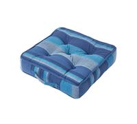 Morocco Striped Cotton Floor Cushion Homescapes Blue 40cm x 40cm