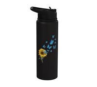Blue Morpho Butterfly Lover Entomologist Insect Blue Morpho Stainless Steel Insulated Water Bottle
