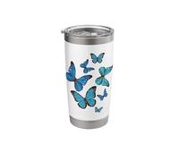 Blue Morpho Butterfly Swarm Lepidoptera Lover Entomologist Stainless Steel Insulated Tumbler